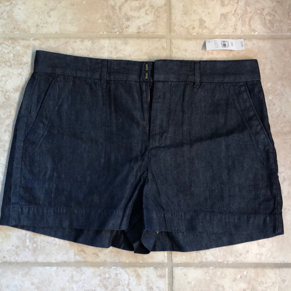 NWT Loft dark denim cuffed shorts
